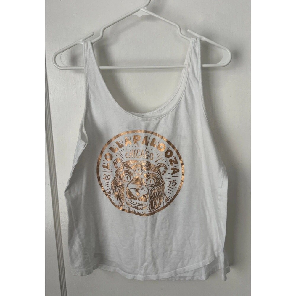 Lollapalooza Tank Top Women's Large 2015 Music Festival Shirt Cotton - Picture 2 of 14
